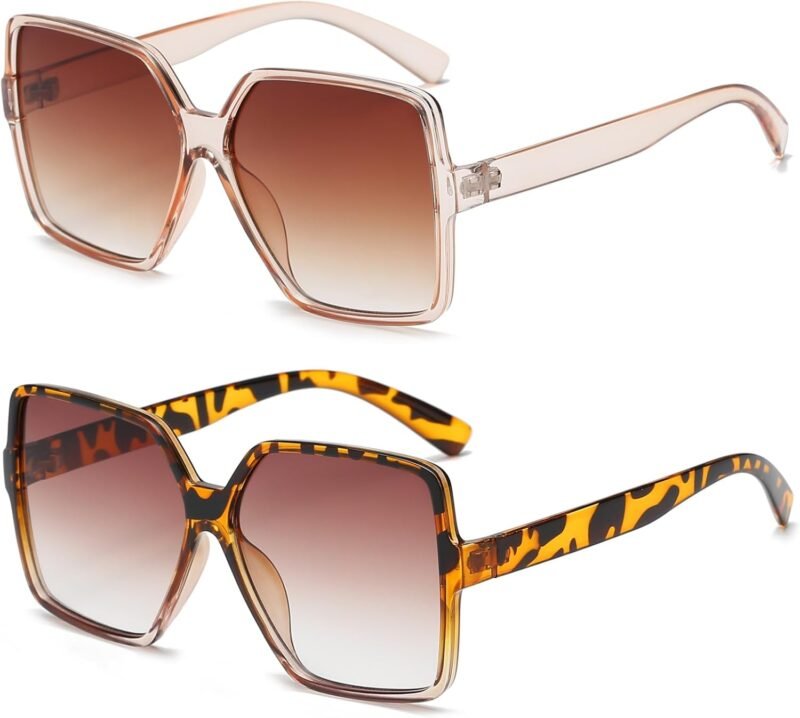 CEREMONYT Sunglasses Square Square Oversized Sunglasses for Women Men Flat Top Fashion Shades