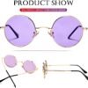 CEREMONYT Sunglasses Round Circle Lennon Glasses Retro Round Polarized Sunglasses Hippie Style Small Circle Sun Glasses