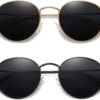 CEREMONYT Sunglasses Round Polarized Sunglasses for Women Men Classic Retro Metal Frame Sun Glasses UV Protection