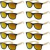 CEREMONYT Sunglasses Wholesale Bamboo Sunglasses WayfarerRetro 80’s Wood Sunglasses WayfarerMen-Cool Sunglasses Wayfarerfor Men & Women-10 Pack