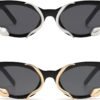 CEREMONYT Sunglasses Cat Eye Trendy Sunglasses for Women Men Vintage Narrow Cateye Metal Snake Sunnie Y2k Accessories AP3621