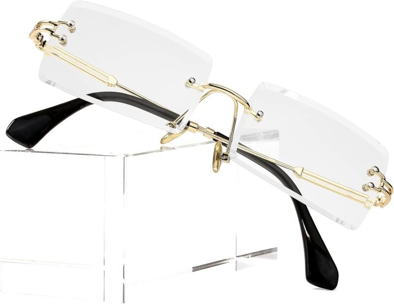 CEREMONYT Sunglasses Square  Rectangle Sunglasses for Women Men Vintage Rimless Square Sun Glasses Candy Color