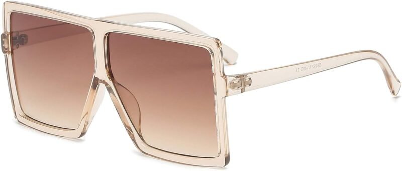 CEREMONYT Sunglasses Square Square Oversized Sunglasses for Women Men Flat Top Fashion Shades