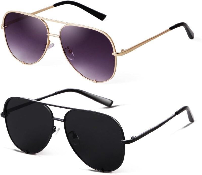 CEREMONYT Sunglasses Oversized  Sunglasses for Women Men Trendy Retro Bulk Shade Black Faded Sun Glasses Classic UV Protection