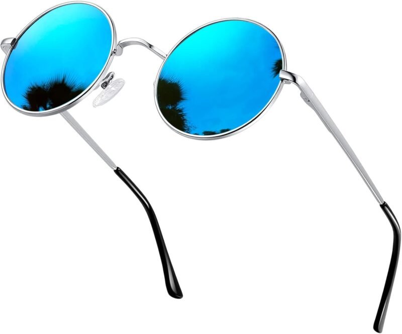 CEREMONYT Sunglasses Round  Polarized Round Sunglasses for Women Men Circle Hippie Style Sun Glasses UV400 Protection