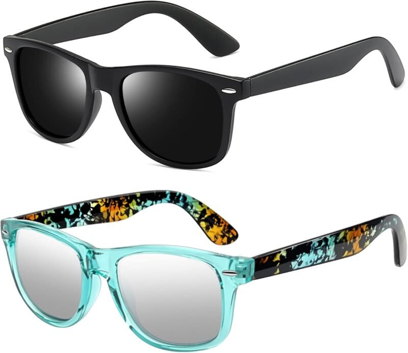 CEREMONYT Sunglasses Browline Square Sunglasses Polarized UV Protection Trendy Designer Sun Glasses Men Women