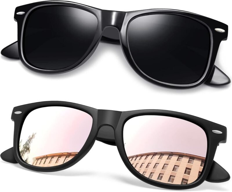 CEREMONYT Sunglasses Browline Square Sunglasses Polarized UV Protection Trendy Designer Sun Glasses Men Women