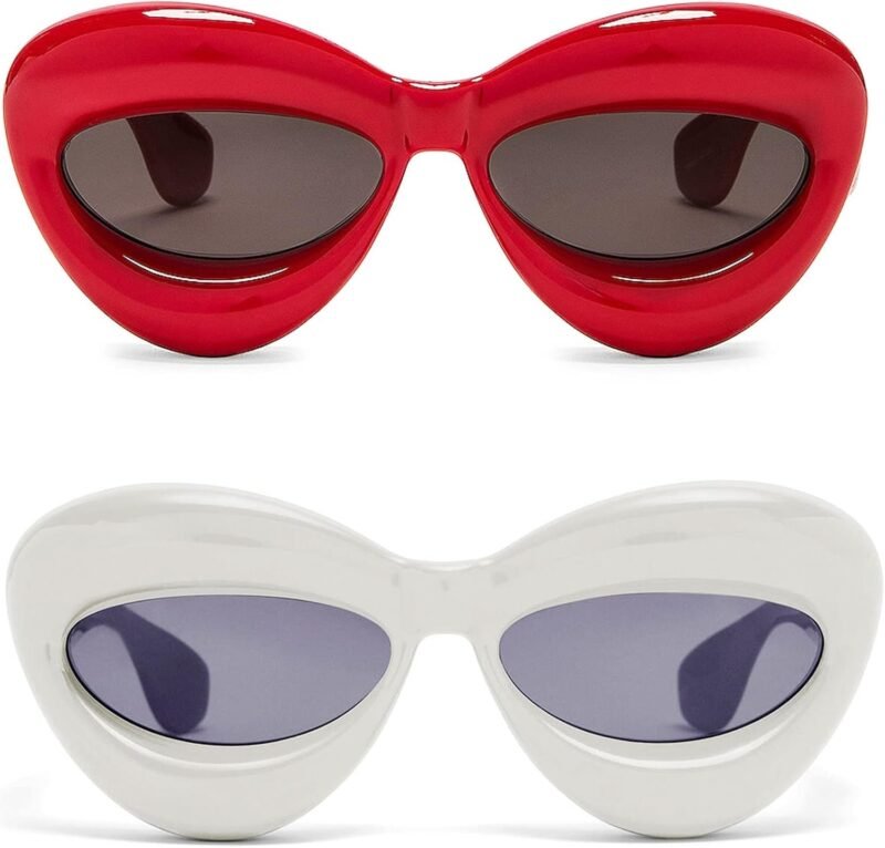 CEREMONYT Sunglasses Cat EyeFashion Inflated Cat-eye Sunglasses for Women Oversized Frame Sexy Lip Candy Color Glasses Trendy Designer Style