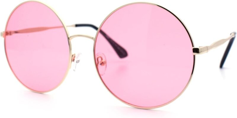 CEREMONYT Sunglasses Round Classic Oversize Joplin Style Hippie Round Circle Lens Sunglasses