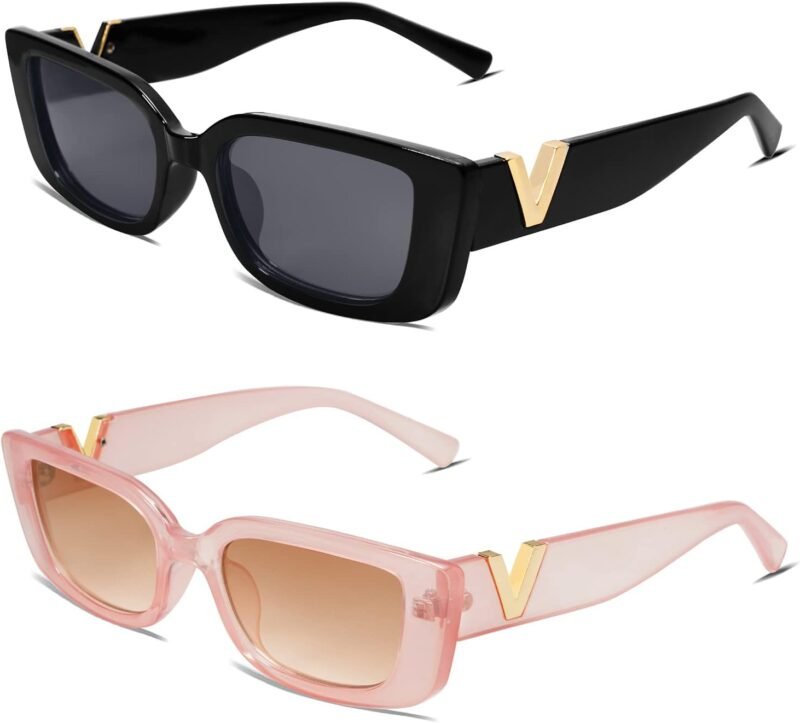 CEREMONYT Sunglasses Square  Rectangle Sunglasses for Women 90s Retro Trendy Y2K Classical Vintage Square Shades AR82037