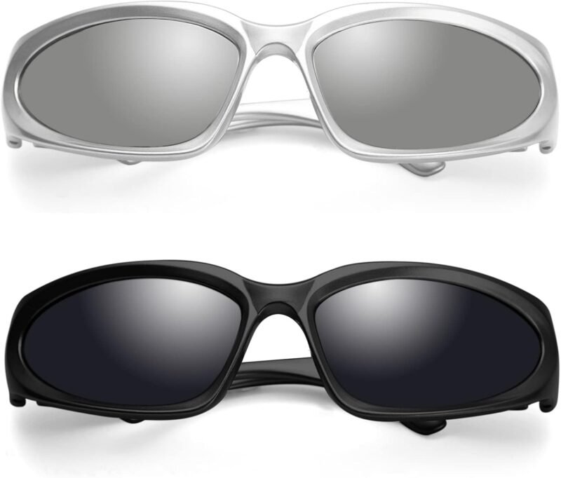 CEREMONYT Sunglasses Oval Fashion Sunglasses for Men Women Trendy Swift Oval Dark Futuristic Sunglasses Shades Glasses Eyeglasses