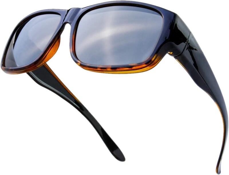 CEREMONYT Sunglasses Wraparound The Fresh High Definition Polarized Wrap Around Shield Sunglasses for Glasses – Leather Eyeglasses Case