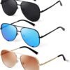 CEREMONYT Sunglasses Oversized  Sunglasses for Women Men Trendy Retro Bulk Shade Black Faded Sun Glasses Classic UV Protection