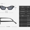 CEREMONYT Sunglasses Cat Eye Small Cat Eye Sunglasses for Men and Women Skinny  Frame Y2K Shades Trendy Fun Fashion Glasses