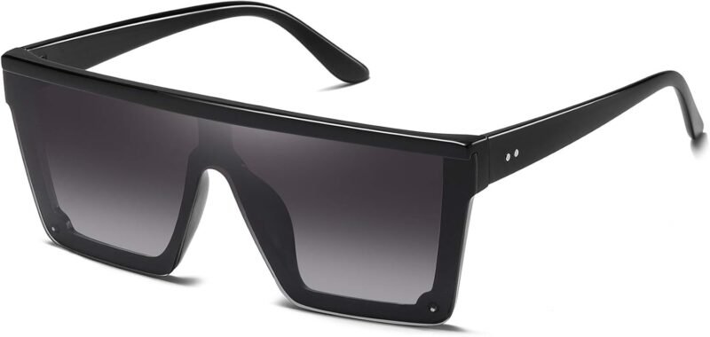 CEREMONYT Sunglasses Square  Oversized Square Sunglasses for Women Men Fashion Siamese Lens Style Flat Top Shield Shades