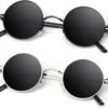 CEREMONYT Sunglasses Round  Polarized Sunglasses Men Women,Retro Metal Hippie Shades with 100% UV Protection