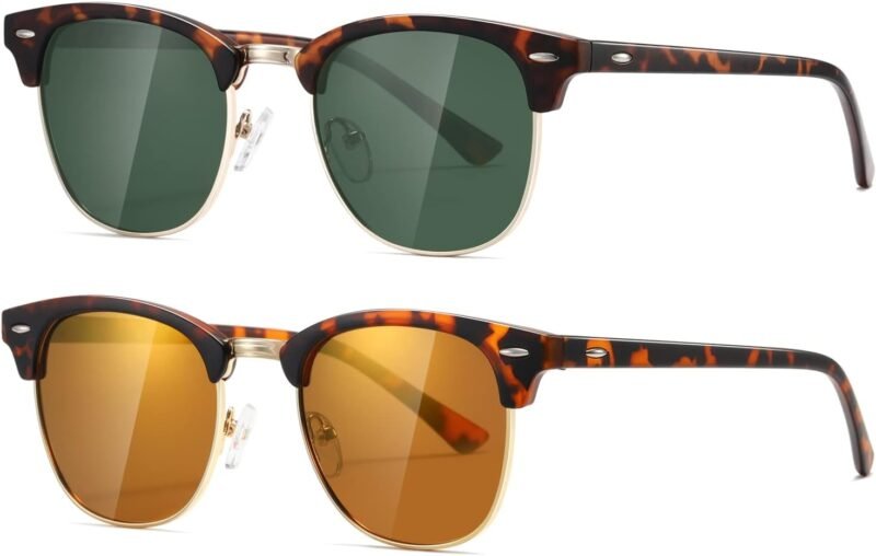 CEREMONYT Sunglasses Polarized Sunglasses WayfarerFor Women And Men Semi Rimless Frame Retro Sun Glasses AE0369