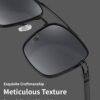 CEREMONYT Sunglasses Square  Sunglasses for Men Women Vintage 70s Pilot Shades Classic Metal Frame B2845