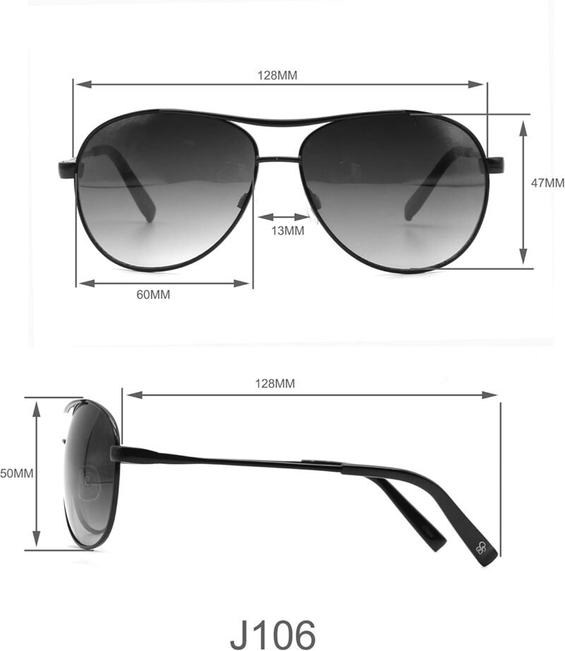 CEREMONYT Sunglasses Women’s J106 Iconic Metal  Pilot Sunglasses with Uv400 Protection. Glam Gifts for Her, 60 Mm
