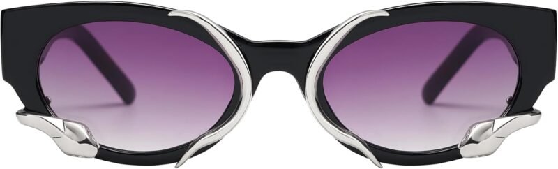 CEREMONYT Sunglasses Cat Eye Trendy Sunglasses for Women Men Vintage Narrow Cateye Metal Snake Sunnie Y2k Accessories AP3621