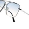 CEREMONYT Sunglasses Sunglasses, Fashion Square Pilot Sunglasses, Vintage Metal Gradient Glasses for Men and Women, B4104