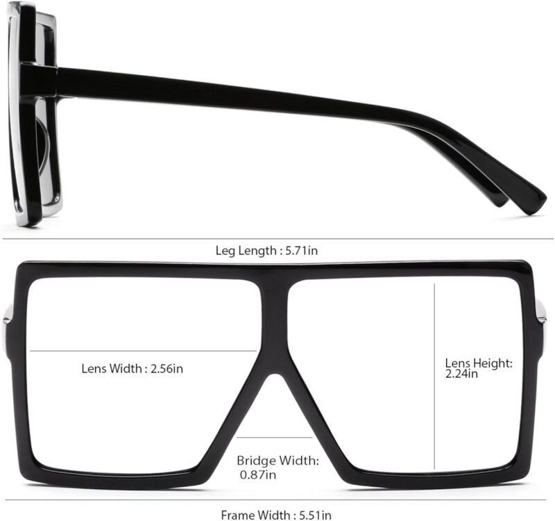 CEREMONYT Sunglasses Square Square Oversized Sunglasses for Women Men Flat Top Fashion Shades