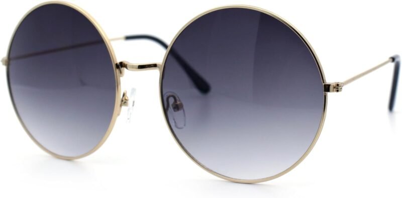 CEREMONYT Sunglasses Round Classic Oversize Joplin Style Hippie Round Circle Lens Sunglasses