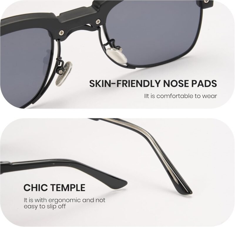 CEREMONYT Sunglasses Browline Tinted Sunglasses for Women Men Trendy Browline Frame Sunglasses UV Protection for Outdoor 1557