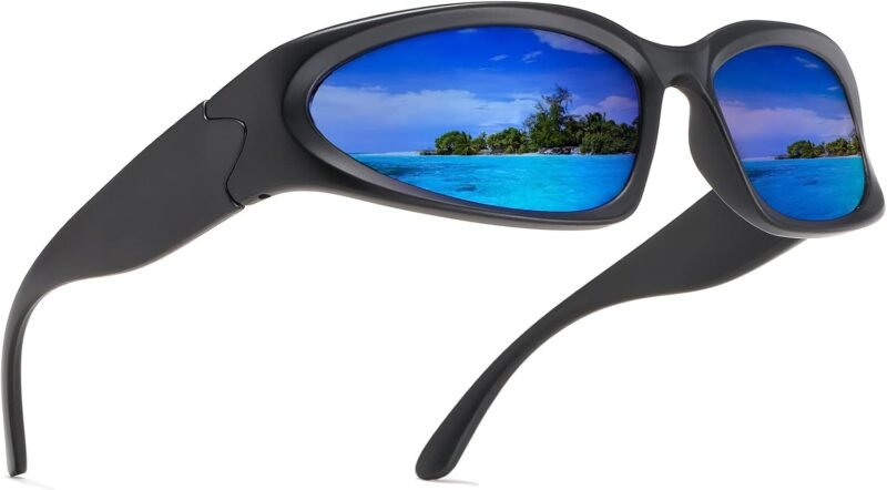 61d8YHz9P-L._AC_SL1500 CEREMONYT Sunglasses Wraparound Wrap Around Sports Sunglasses for Men Women Fashion Oval Thick Frame Sun Glasses Stylish Sport Wrap Shades