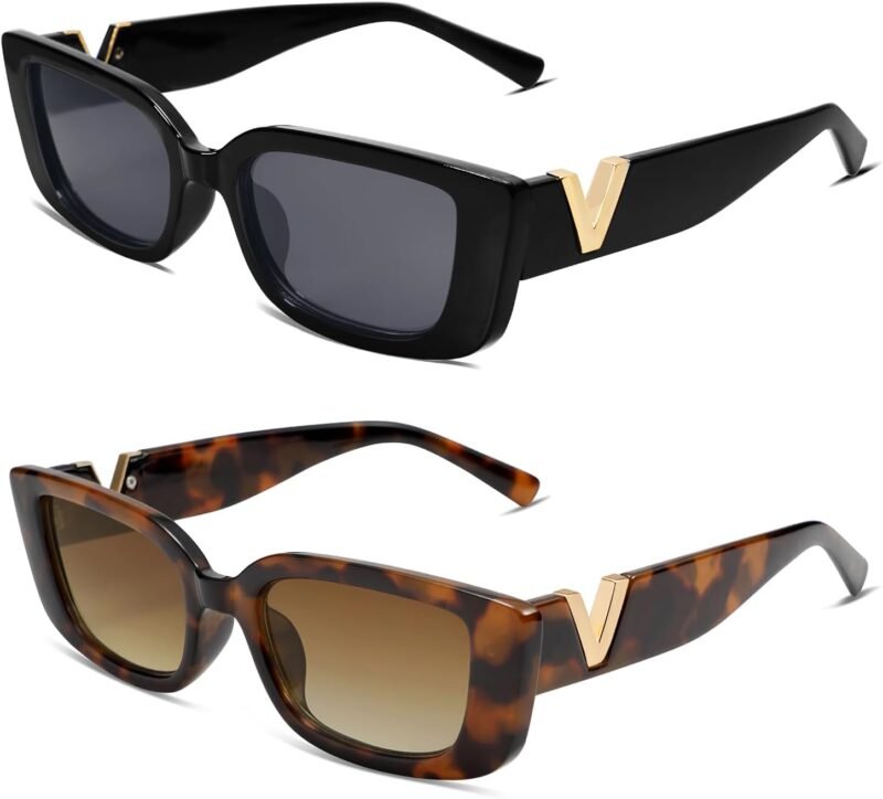 CEREMONYT Sunglasses Square  Rectangle Sunglasses for Women 90s Retro Trendy Y2K Classical Vintage Square Shades AR82037