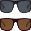 CEREMONYT Sunglasses Square  Trendy Square Sunglasses Mens Womens Oversized Flat Top Shades Retro 70s Rectangle Driving Sunnies VL9756