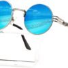 CEREMONYT Sunglasses Round  Round Steampunk Sunglasses Circle Lennon Hippie Glasses Metal Frame 100% UV Blocking Lens