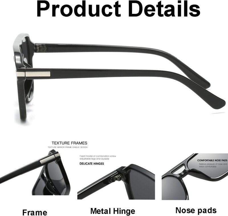 CEREMONYT Sunglasses Square  Square Aviator Sunglasses for Women Men Vintage Retro Classic Aviator Shades Sun Glasses UV400 Protection