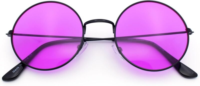 CEREMONYT Sunglasses Round  Retro Vintage Flat Color Circle Round Lens Sunglasses