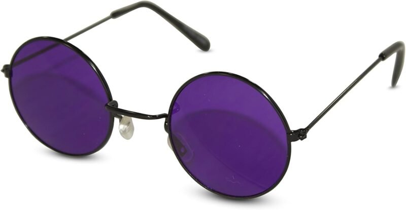 CEREMONYT Sunglasses Round Circular Party Sunglasses Round Hippie Retro Shades with Colored Lenses