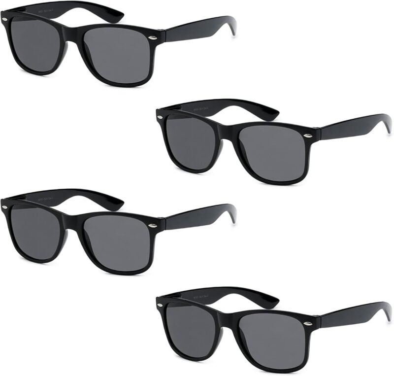 CEREMONYT Sunglasses Wholesale Unisex 80’s Retro Classic Sunglasses Wayfarer- 100% UV Protection Bulk Sunglasses Wayfarerfor Adults & Teens – Pack of 4