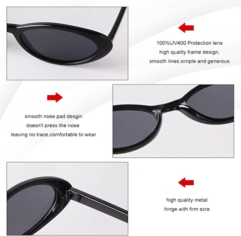 61ev-dVURmL._AC_SL1500 CEREMONYT Sunglasses Oval Sunglasses Women 90’s Vintage Sun Glasses Fashion Tinted Glasses UV400 Protection