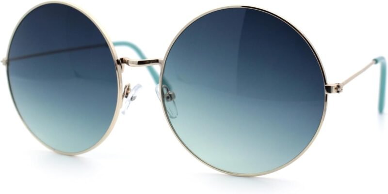 CEREMONYT Sunglasses Round Classic Oversize Joplin Style Hippie Round Circle Lens Sunglasses