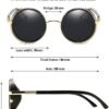CEREMONYT Sunglasses Round  Steampunk Vintage Retro Round Sunglasses Metal Circle Frame