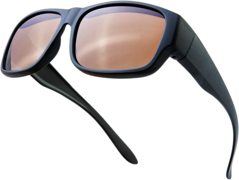 CEREMONYT Sunglasses Wraparound The Fresh High Definition Polarized Wrap Around Shield Sunglasses for Glasses – Leather Eyeglasses Case