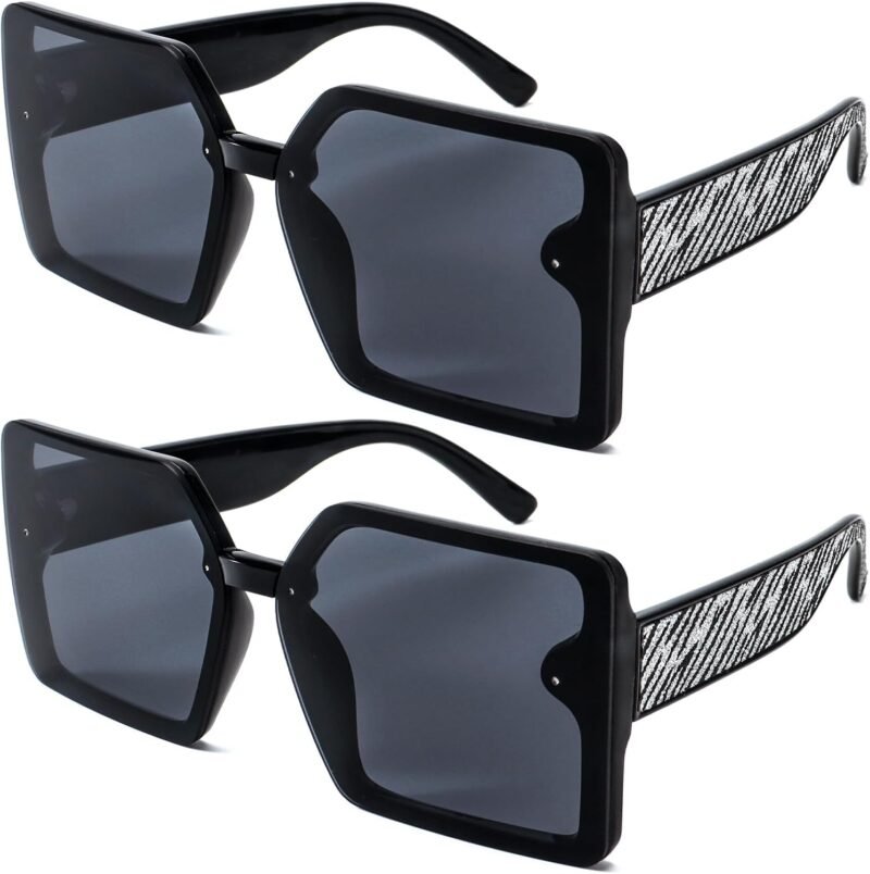 CEREMONYT Sunglasses Square Oversized Square Sunglasses for Women Big Large Wide Designer Trendy Sunglasses for UV Sunglasses Women