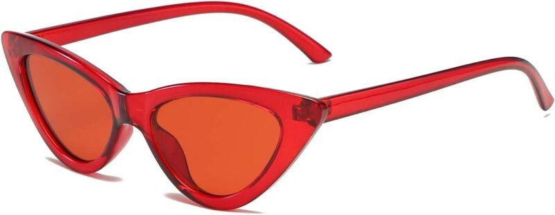 CEREMONYT Sunglasses Cat Eye Vintage Narrow Cat Eye Sunglasses for Women Clout Goggles Plastic Frame