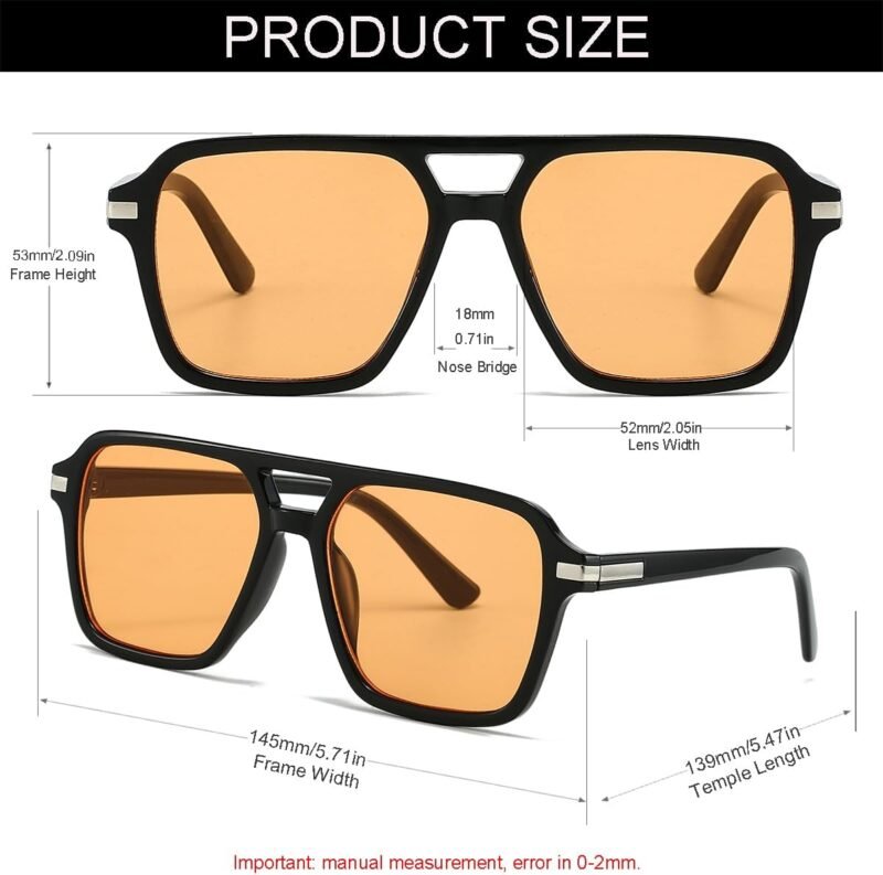 CEREMONYT Sunglasses Square  Square Aviator Sunglasses for Women Men Vintage Retro Classic Aviator Shades Sun Glasses UV400 Protection