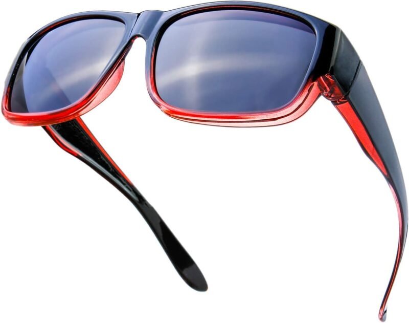 CEREMONYT Sunglasses Wraparound The Fresh High Definition Polarized Wrap Around Shield Sunglasses for Glasses – Leather Eyeglasses Case