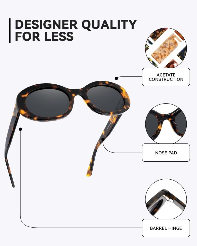 CEREMONYT Sunglasses Oval Sunglasses for Women Men Polarized Handmade Acetate Women’s Sunglasses Trendy