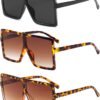 CEREMONYT Sunglasses Square Square Oversized Sunglasses for Women Men Flat Top Fashion Shades
