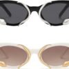 CEREMONYT Sunglasses Cat Eye Trendy Sunglasses for Women Men Vintage Narrow Cateye Metal Snake Sunnie Y2k Accessories AP3621