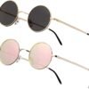 CEREMONYT Sunglasses Round Vintage Small Round Polarized Hippie Sunglasses for Men Women Circle Sun Glasses NP1002