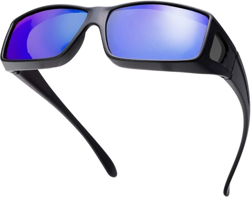 CEREMONYT Sunglasses Wraparound The Fresh High Definition Polarized Wrap Around Shield Sunglasses for Glasses – Leather Eyeglasses Case