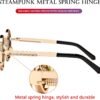 CEREMONYT Sunglasses Round Steampunk Sunglasses Circle Lennon Glasses Gothic Metal Frame 100% UV Blocking Lens